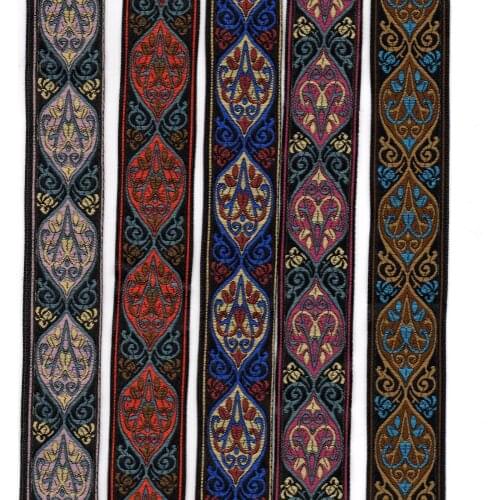 ZERZEEMOOY 10yards/lot wide 1-1/8" 30cm Woven Jacquard Ribbon classical totem design for curtain and clothing accessory