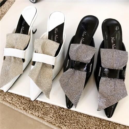 Women Slippers Sexy High Heels Outdoor Slides Women Summer Shoes Sandals Heels Female Pointe Toe Slipper Designer Brand Slippers
