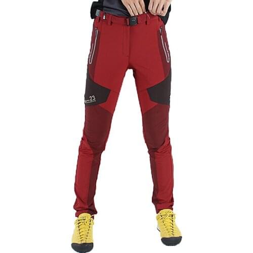 Women`s spring summer quick-dry waterproof breathable slim elastic hiking pants ladies Trekking cycling climbing trousers
