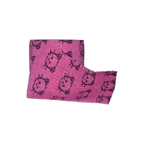 24 Rolls First Aid Self Adhesive Bandage Elastic Breathe Gauze Cat Face 5cm*4.5M
