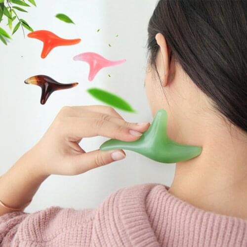 3 In 1 Triangle Finches Natural Beeswax Scraping Board Meridians Massage Body Massager Hand-held Mini Massager