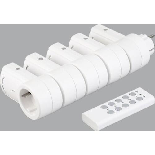 5 Wireless Switches Socket Remote Control Power Outlets Electrical Plugs Adaptors with EU Plug White Wholesale Dropshipping 2019