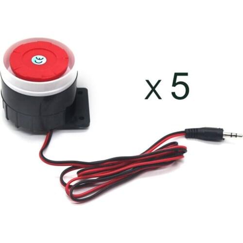 5pcs Wired Mini Alarm Siren Horn Sound 120DB for Security Alarm System 12VDC Wholesale
