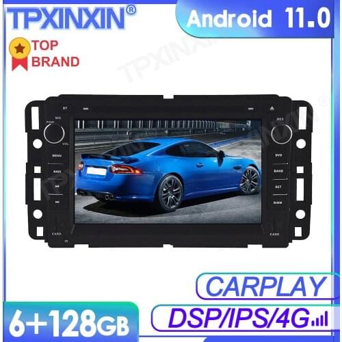 6+128G Android 11 For GMC Yukon Tahoe 2007 -2012 Car Multimedia Player GPS Navi Audio Stereo Screen DVD Head Unit Tape Recorder