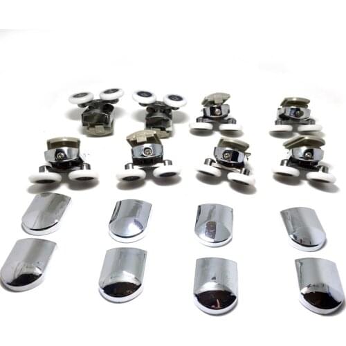 8 x Twin Double Shower Door Wheels Heavy Duty Zinc Alloy Rollers Runners