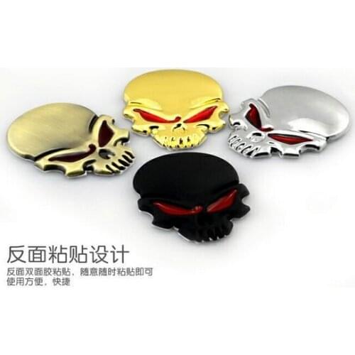 Auto Stickers Metal Skull Skeleton Badge Emblem Decal Motorcycle Modified Car Accessories