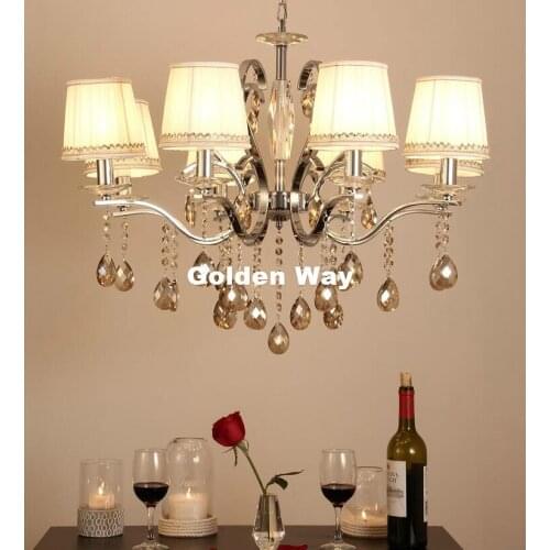 Free Shipping K9 Crystal Chandelier Modern Chrome Hanging Light Fixture Indoor Lighting Crystal Modern Crystal Chandeliers Lamp