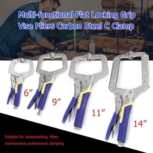 C-type Clip Vise Grip Locking Plier Multi-function Steel Woodworking Clamps Clips 6/9/11/14Inch Locator Woodwork Clips Hand Tool