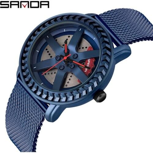 SANDA Mens Watches Top Brand Luxury Stainless Steel Waterproof Men Quartz Wristwatches Relogio Masculino Rose Gold