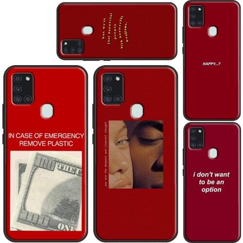 Red aesthetic Phone Case For Samsung A52 A72 A32 A12 A31 A51 A71 A20e A21S A02 A10 A20 A30 A40 A50 A70