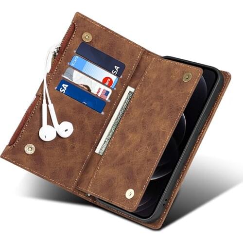 For iPhone 13 Pro Max 12 13 Mini 11 Pro SE 2020 6 6S 7 8 Plus X 10 XR XS Case Business Flip Leather Wallet Purse Book Phone Case