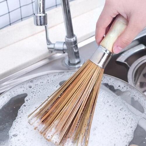 Cleaning Kitchen Bamboo Brush Large Pot Brush Wash Pot Brush Kitchen Cleaning Brush Natural Bamboo Brush Hotel Supplies