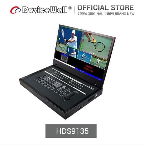 Devicewell HDS9135 5 channel 15.6'' HD LCD display director switcher 4 hdmi-cable/1 DP signal input 1xMultiview/ 1xPGM output