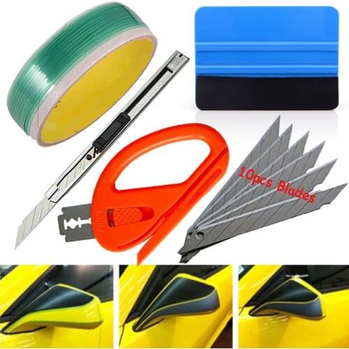 DIY Knifeless Finish Line Tape Squeegee 10 Blades Vinyl Car Wrapping Tools