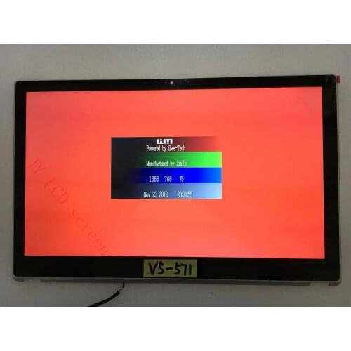 For Acer Aspire V5 -571 V5 571 571P 571PG 15.6" LCD Display Touch screen Assembly with silver Frame EDP 30PIN B156XTN07.1 HD