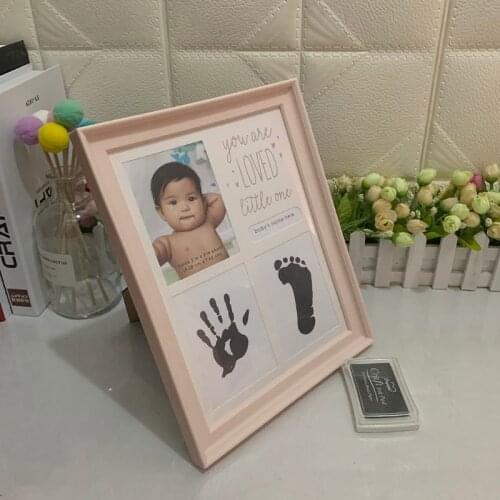 Baby Kids Birthday Gift Newborn Hand Foot Print Ornaments 12 Months Photo Frame H37A