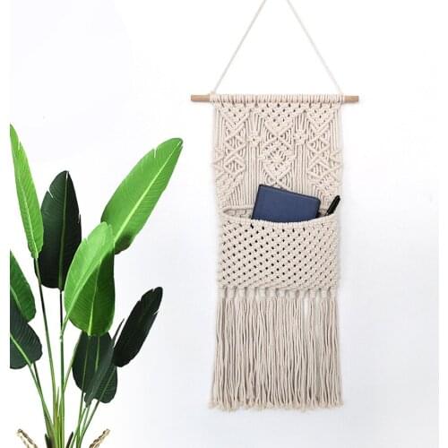 Hand-woven tapestry home decor pendant wall ornament Bohemian wall ornament storage bag