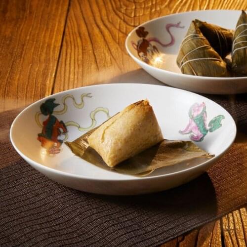 Guanfu Museum everything goes well, three lions to dishes, family bone china dinner set, two gift boxes