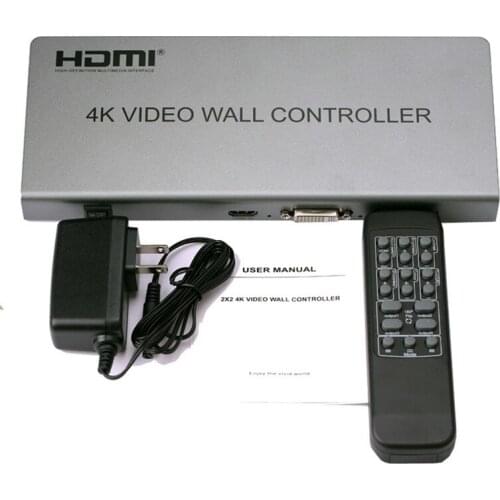 4K 2x2 Video wall controller 1 HDMI/DVI Input 4 HDMI Output 4K TV Processor Images Stitching Video Wall Processor