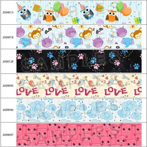 New 50 Yards Cute Cartoon Characters Printed Grosgrain,satin Ribbon DIY Handmade
