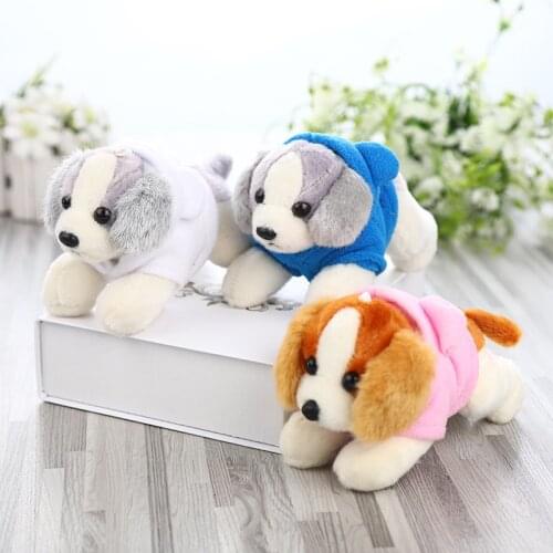 New fashion 15cm plush Cartoon cute lying puppy soft Toy car Pendant good quality Bag decoration birthday christmas gift for kid