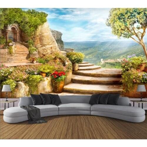 Custom 3D Photo Wallpaper European Garden Nature Landscape Large Murals Bedroom Living Room Backdrop Wall Mural Papel De Parede
