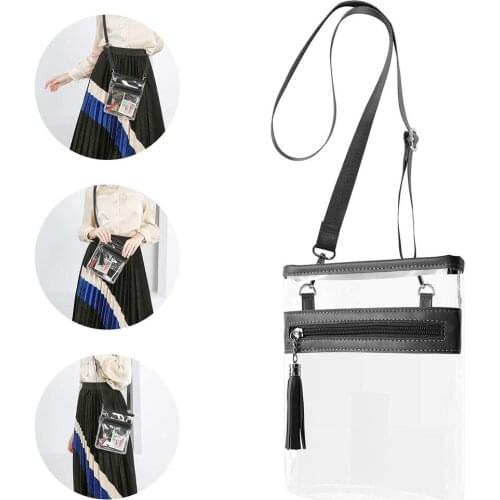 Causal PVC Transparent Clear Woman Girls Crossbody Bags Shoulder Bag Handbag Purse Jelly Design Luxury Small Square Phone Bags