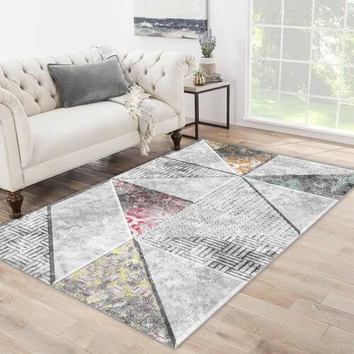 Grey color triangle ethnic shape patterned carpet modern carpet living room carpet free shipping soft