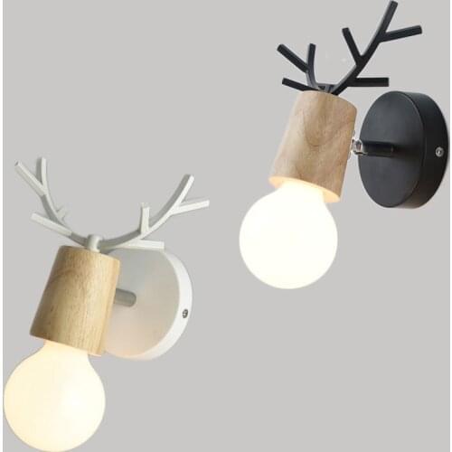 Modern Nordic simplicity LED E27 indoor Antlers Deer head wall light bed room bedside foyer study Children room aisle Wall Lamp