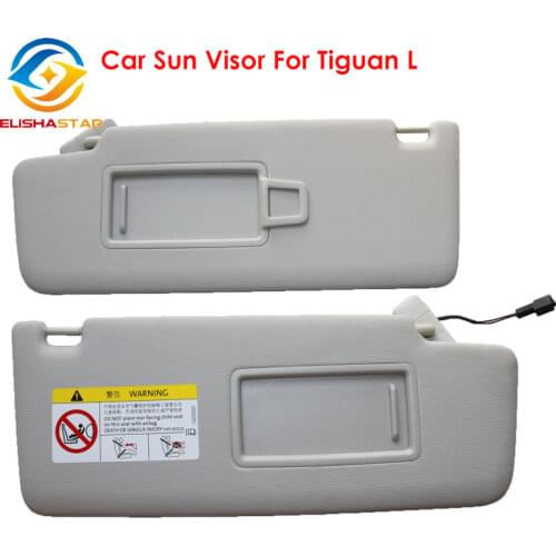 Car Styling Gray Left / Right Interior Sun Visor Panel Makeup Mirror with Cable For VW Touran L TIGUAN 2018 5TD857521 5TD857522