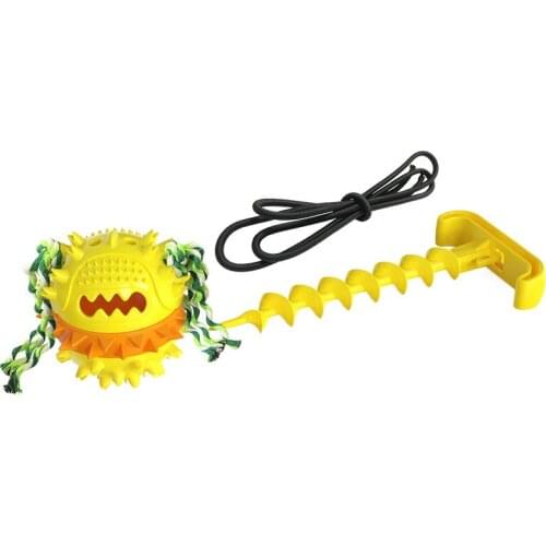 Pet supplies dog teeth grinding outdoor tug of war dog walking outdoor rope ball sound bite resistant clean mouth with dog toys