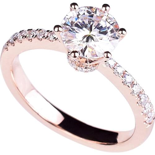 Romantic Couple Rings Women Rose Gold 925 Sterling Silver Multi-diamond Jewelry Luxury Cute Classic Engagement Wedding Elegant