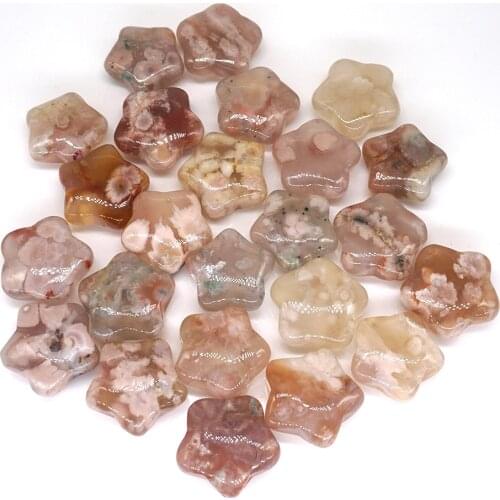 1" Blossom Agate Star Shaped Natural Healing Crystal Stone Mascot Reiki Polished Gemstone For Jewery Making Minerals Home Decor