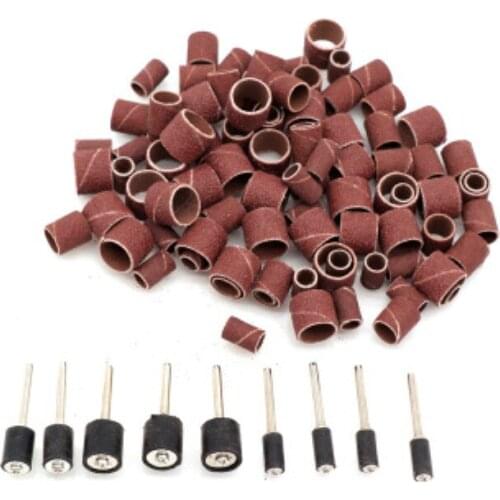 1set 102pcs Sandpaper ring sandpaper tape with connecting rod grinding head grinding head metal rust wood polishing