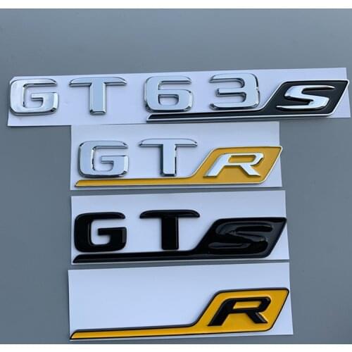 10pcs AMGGTR GTS GT50 GT43 GT63S ABS car sticker car badge emblem car Rear Label Tail sign plate sticker shiny matt silver black