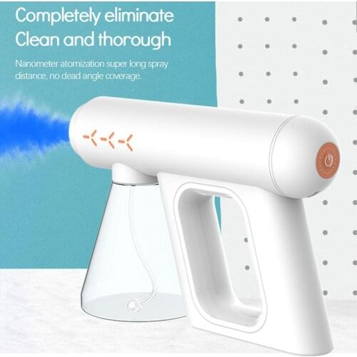 300ML Upgraded Blue Light Nano Atomization Disinfection Gun Handheld Disinfection Gun Sprayer Disinfection Spray Gun Portable