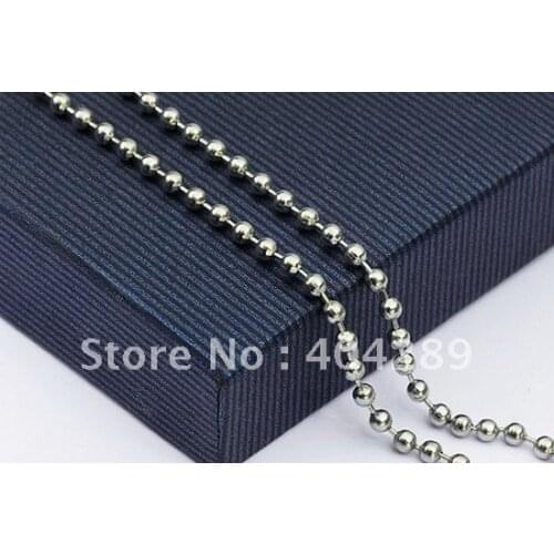 50pcs Top Quality 2.4mm 28inch Stainless Steel Ball Beads Necklace Chain Stainless Steel Ball Chain KEYCHAIN ball chain