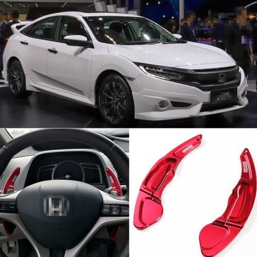 2pcs Steering Wheel Aluminum Shift Paddle Shifter Extension For Honda Civic 2009-2011 Car-styling