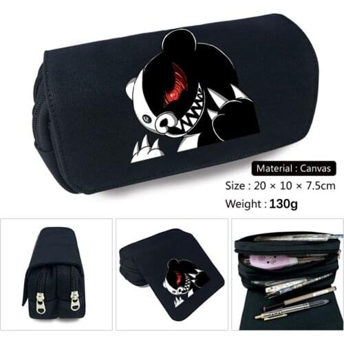 Cartoon Danganronpa Pattern Students Pencil Case Hot Anime Design Kids Stationery Storage Pockets School Supplies Mochila Pencil