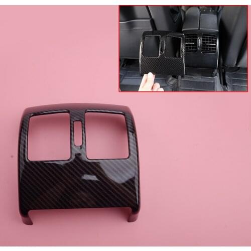 CITALL Carbon Fiber Look Rear Air Vent Outlet Frame Cover Trim Fit for Mercedes Benz C Class W204 2008-2010 2011 2012 2013
