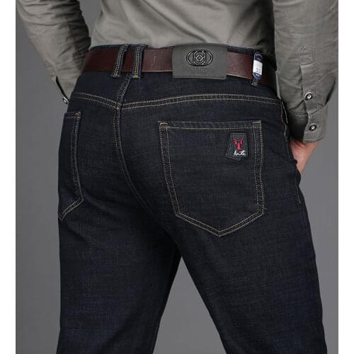 2019 Men Cotton Straight Classic Jeans Spring Male Denim Pants Fashion Designer Business Casual Men Jeans High Quality