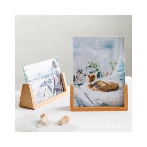Creative European Solid Wooden Photo Frame Innovative 6 Inch 7 Inch 8 InchAcrylic U Shaped Photo Frame Home Desk Decoration
