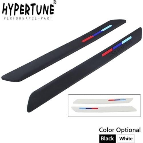 Hypertune - Car Bumper Strip Protector Guard Corner Crash Trim Protection Door Guards Lip Deflector 2pcs Black White HT-FBL01