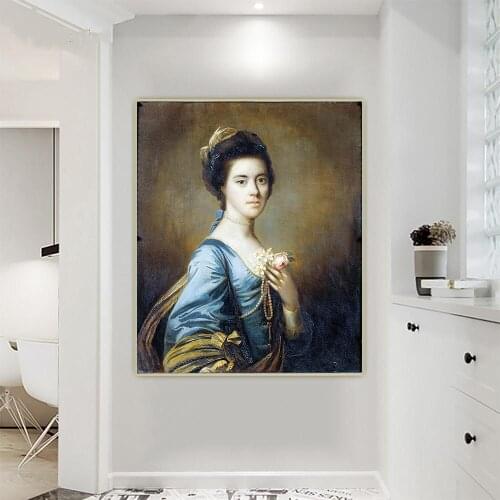 Mrs Margaret Desenfans by Sir Joshua Reynolds Canvas Oil Painting Aesthetics Picture Backdrop Wall Hanging Decor Home Decoration