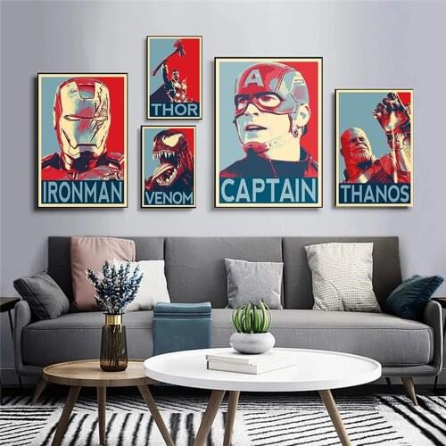 Classic Marvel Spiderman Iron Man Canvas Painting Marvel Superhero Movie Posters and Prints Wall Art Picture for Kids Home Decor