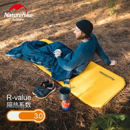 Naturehike R-value 3 Thicken Self-inflating Camping Mat Outdoor Camping Tent Mat Ultralight Sponge Comfort Sleeping Pad