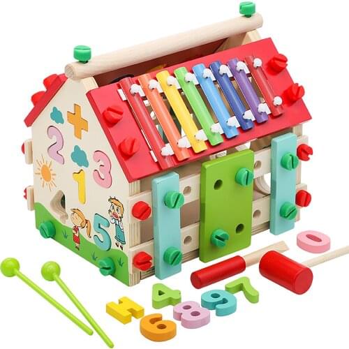 Montessori Multifunctional Digital House Disassembly Nut Toy Cognitive Learning Math Toy Baby Early Educational Toy For Children