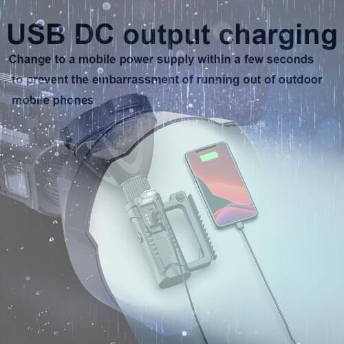 Powerful LED Flashlight Portable P50 Lantern USB Rechargeable Searchlight Waterproof Spotlight with Base Fishing Light Torch