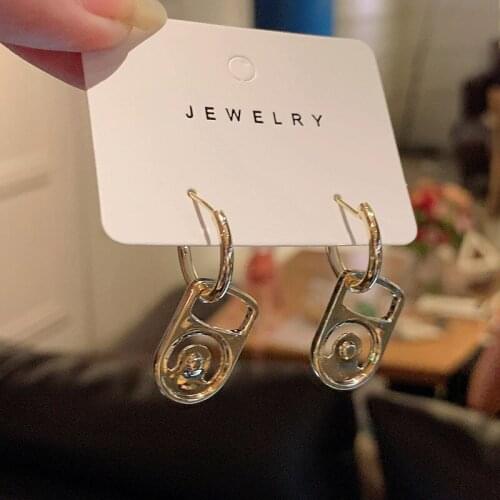 Origin Summer Creative Pull Can Hollow Out Dangle Earring for Women Silver Color Metallic Geometric Earring Jewelry Pendientes