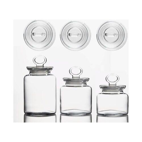 Pasabahce Kitchen Glass Vacuum Jar With Lid 3'lü Set